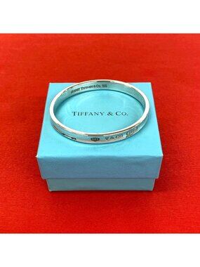 Tiffany & Co Narrow Bangle 925 Sterling Silver Bracelet